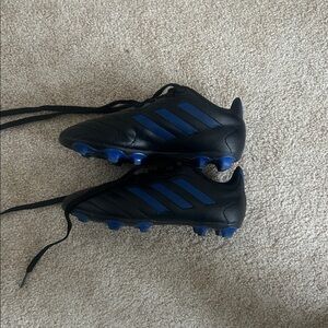 Adidas Black and Blue Soccer Shoes